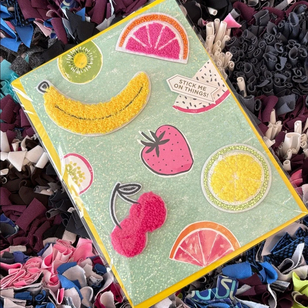 🆕Papyrus Rug-Hook Fruit “Stickers” Birthday Greeting Card